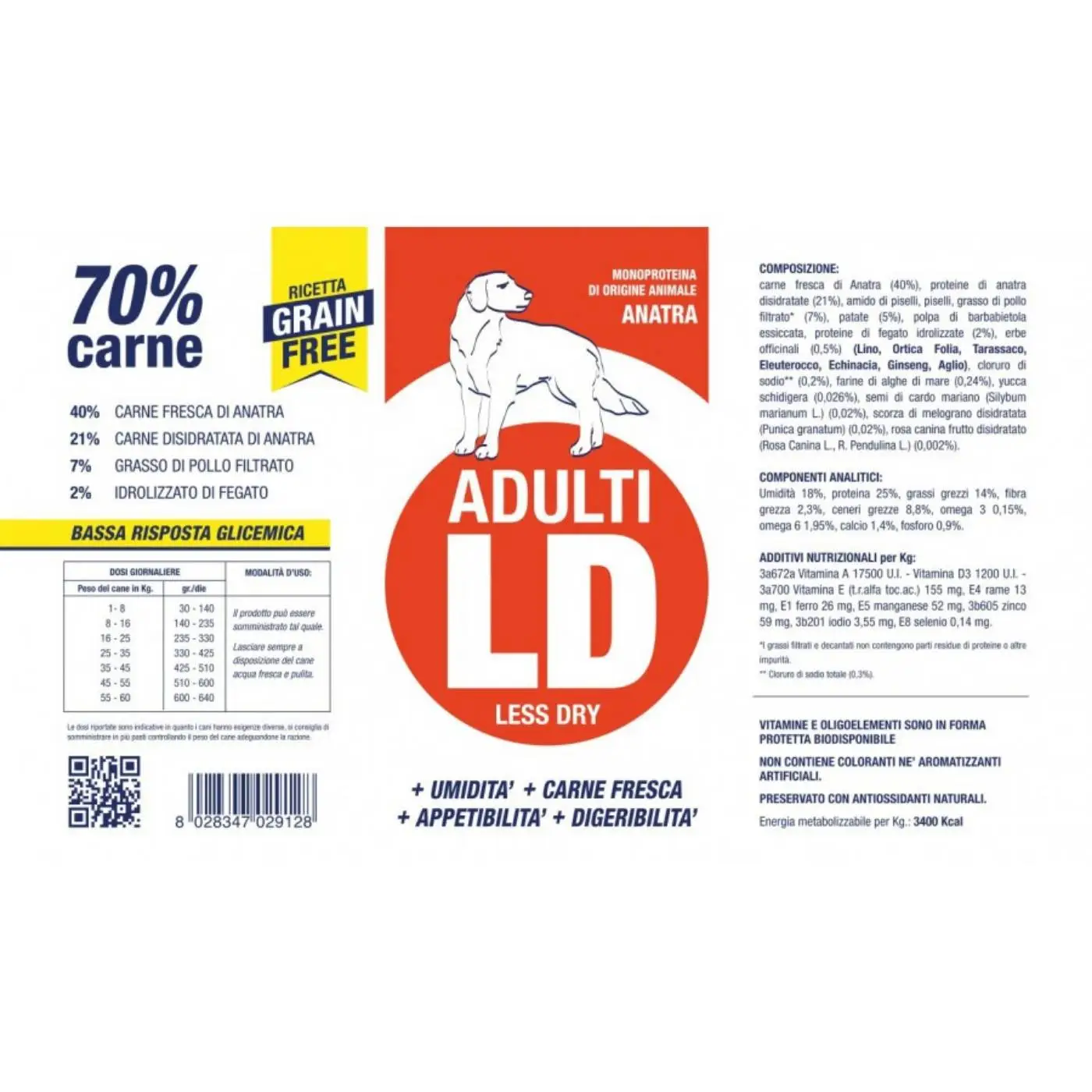 Vet Line Adulti LD Anatra Grain Free Monoproteico Per Cani Adulti VetLine - immagine 5