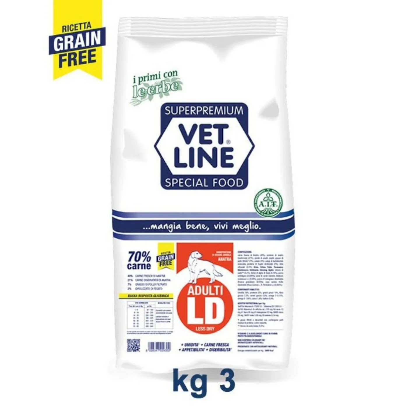 Vet Line Adulti LD Anatra Grain Free Monoproteico Per Cani Adulti VetLine - immagine 4