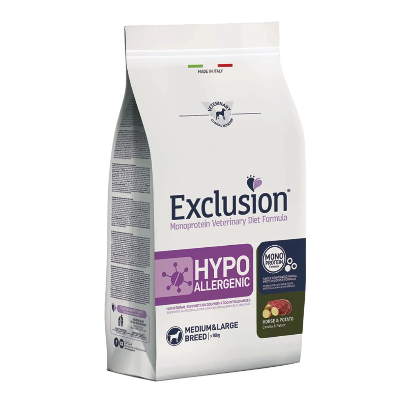 Exclusion Diet Hypoallergenic Medium Large Cavallo E Patate Monoproteico Per Cani