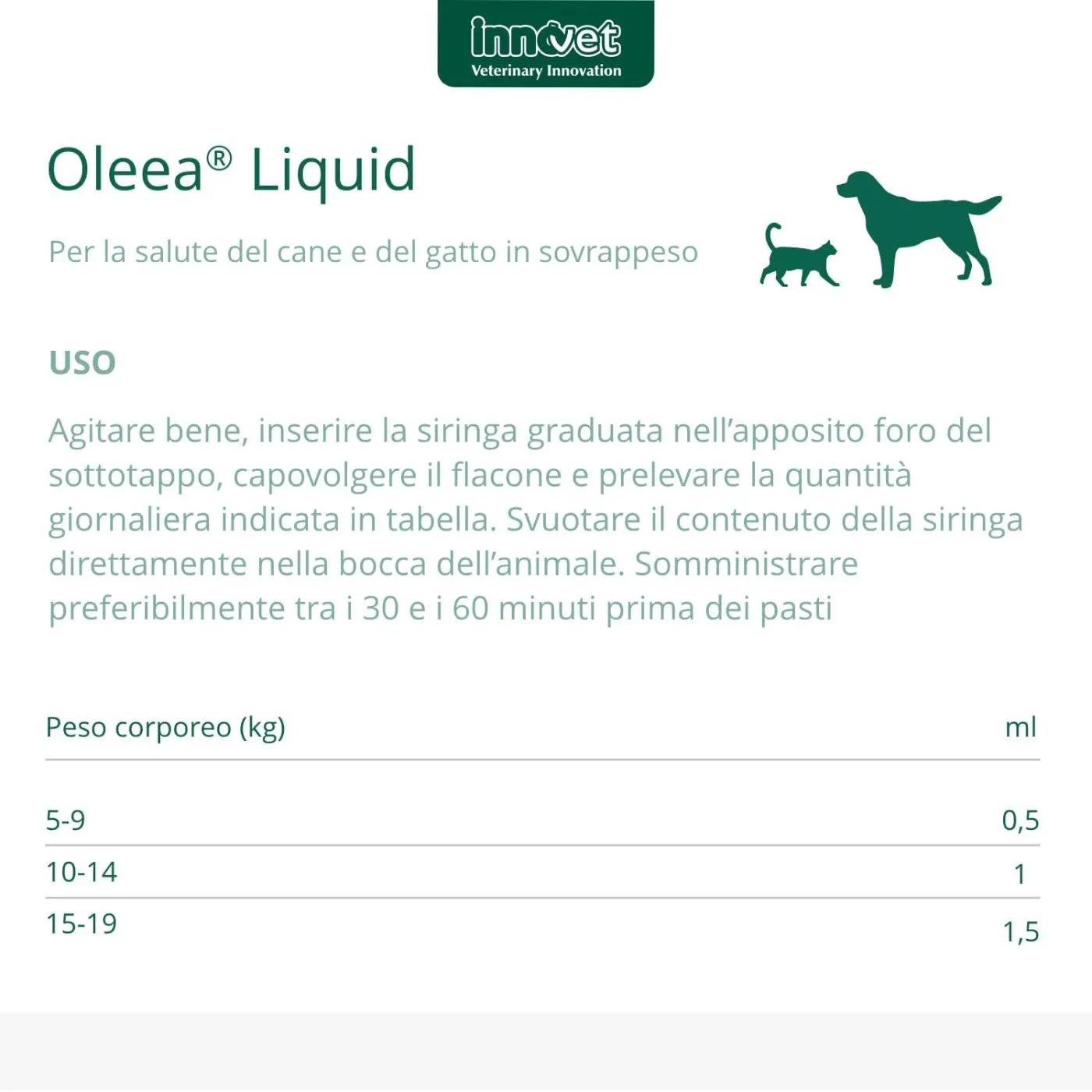 Innovet Oleea® Liquid 60ml Per Cani E Gatti In Sovrappeso - immagine 3