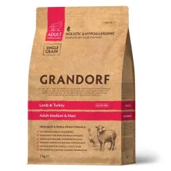 Grandorf Adult Agnello E Tacchino Medium & Maxi Per Cani Adulti