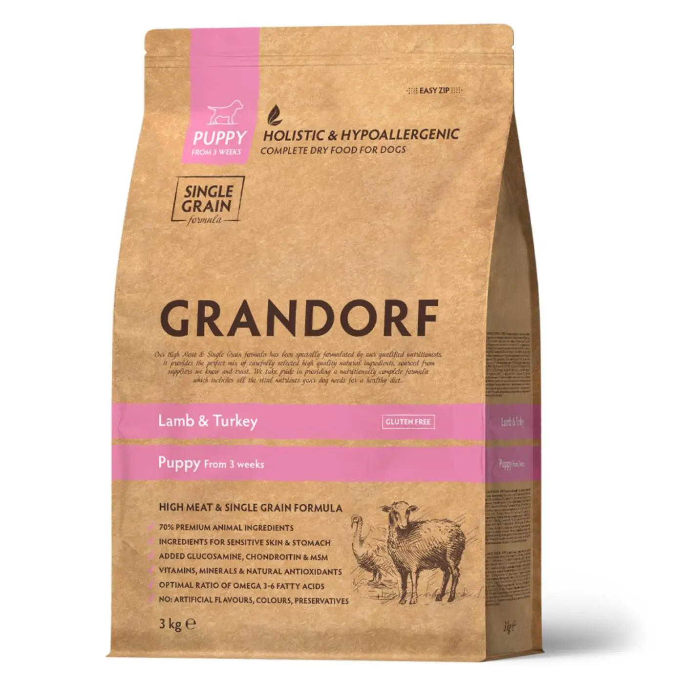 Grandorf Puppy Agnello E Tacchino Per Cuccioli